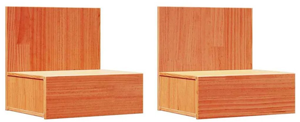 Éjjeli asztal 2 pcs Viaszbarna 42 x 32.5 x 40 cm Tömör fenyőfa