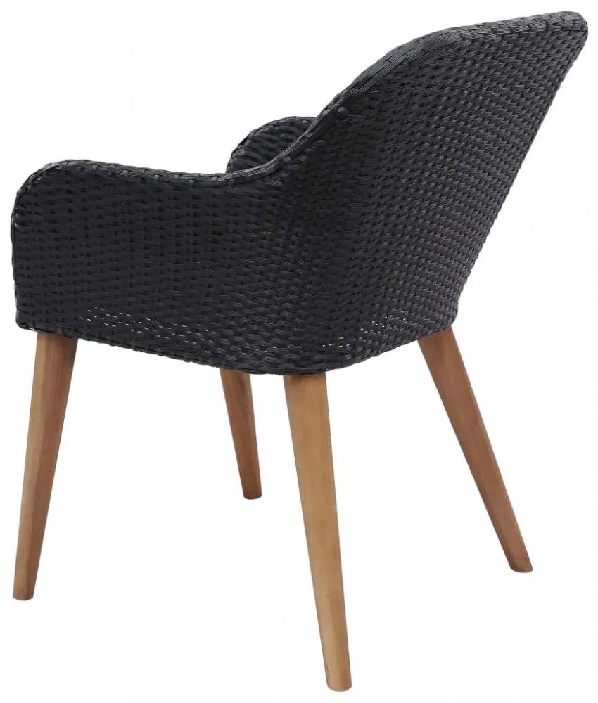9 részes fekete polyrattan kerti étkezőgarnitúra