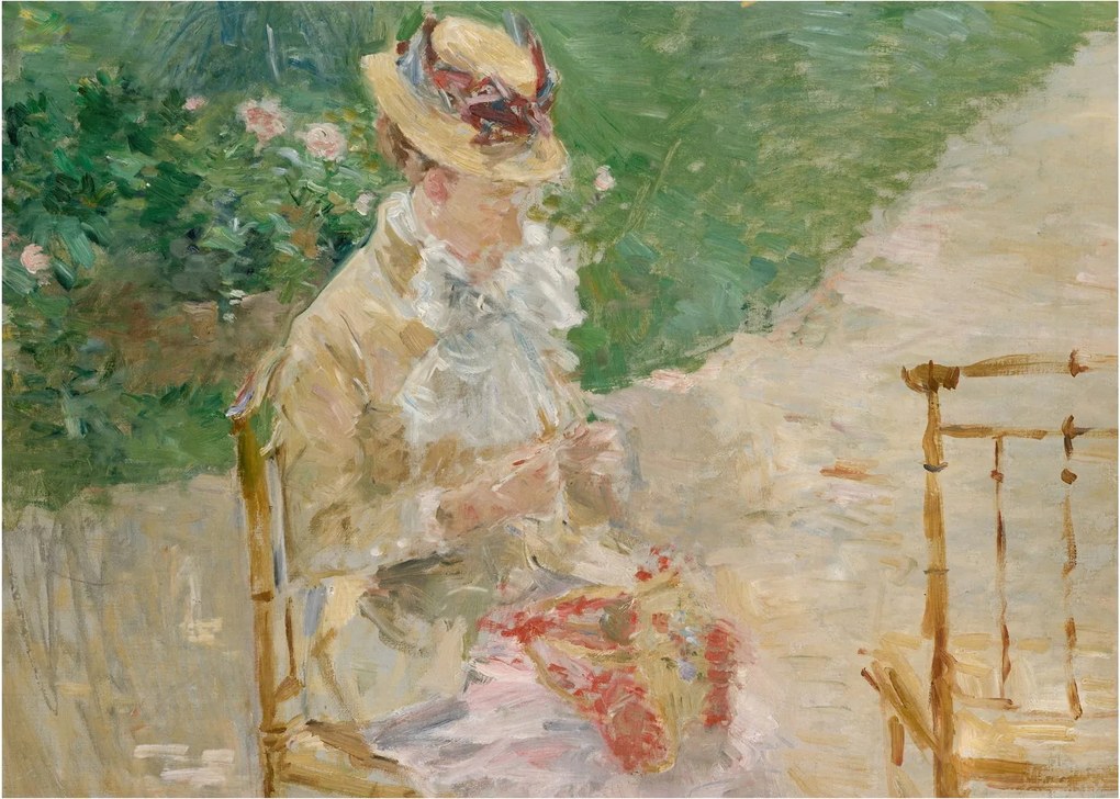 Kép - Berthe Morisot, Young Woman Knitting, reprodukciók (70x50 cm)