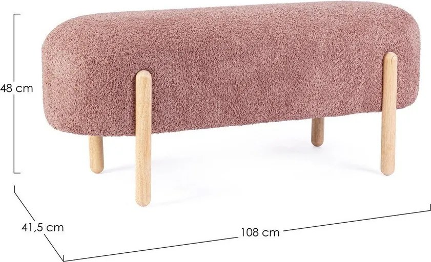 Terrakotta színű buklé párnázott pad Dayla – Bizzotto