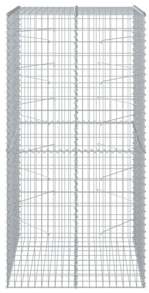 horganyzott vas gabion kosár fedéllel 100 x 100 x 200 cm