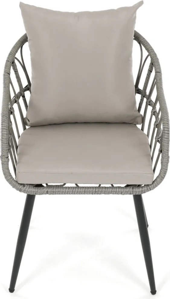 Kerti szék, fém, polyrattan, szürke, AZ-F1406 GREY