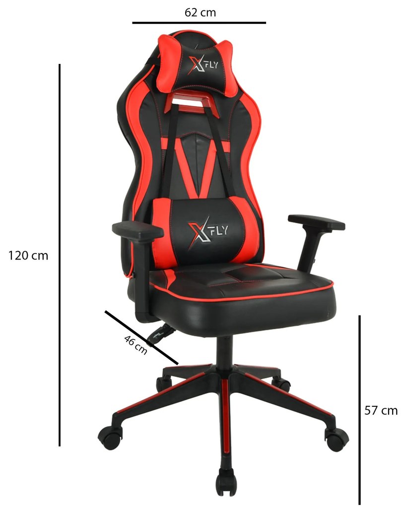 Irodai gamer szék Vamivo 4 (piros + fekete) . 1093826