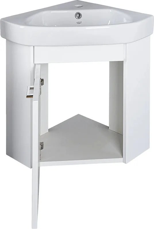 VivaStyle ARDA fali sarokszekrény CeraStyle ARDA porcelán sarokmosdóval 46 x 46 cm - BALOS