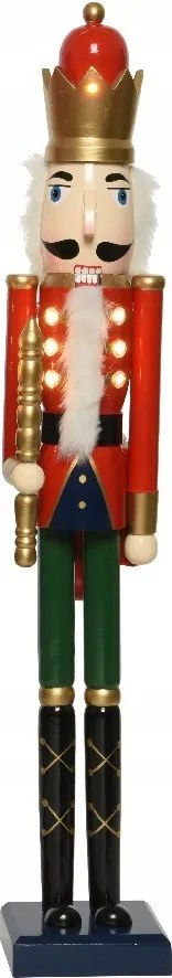 Dekoráció LED-es diótörő figura piros