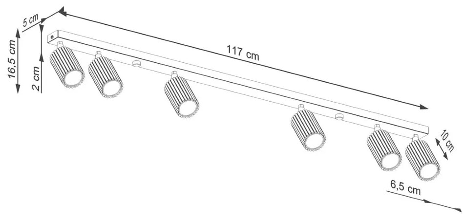 Fehér spotlámpa 6,5x117 cm Gleam – Sollux