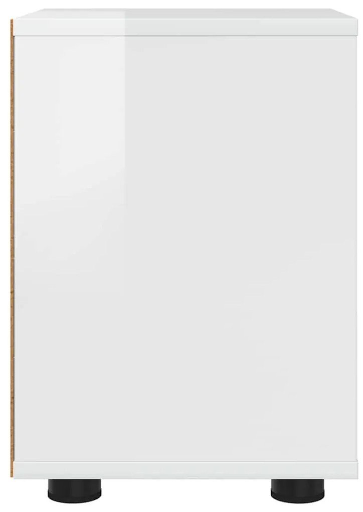 vidaXL Éjjeliszekrények 2 pcs Magas Fényű Fehér 30,5 x 30 x 43 cm