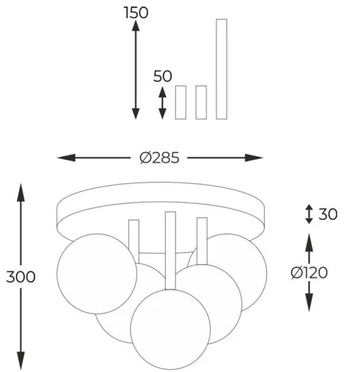 Zuma Line 5645 - Felületre szerelhető csillár ALI 5xG9/40W/230V
