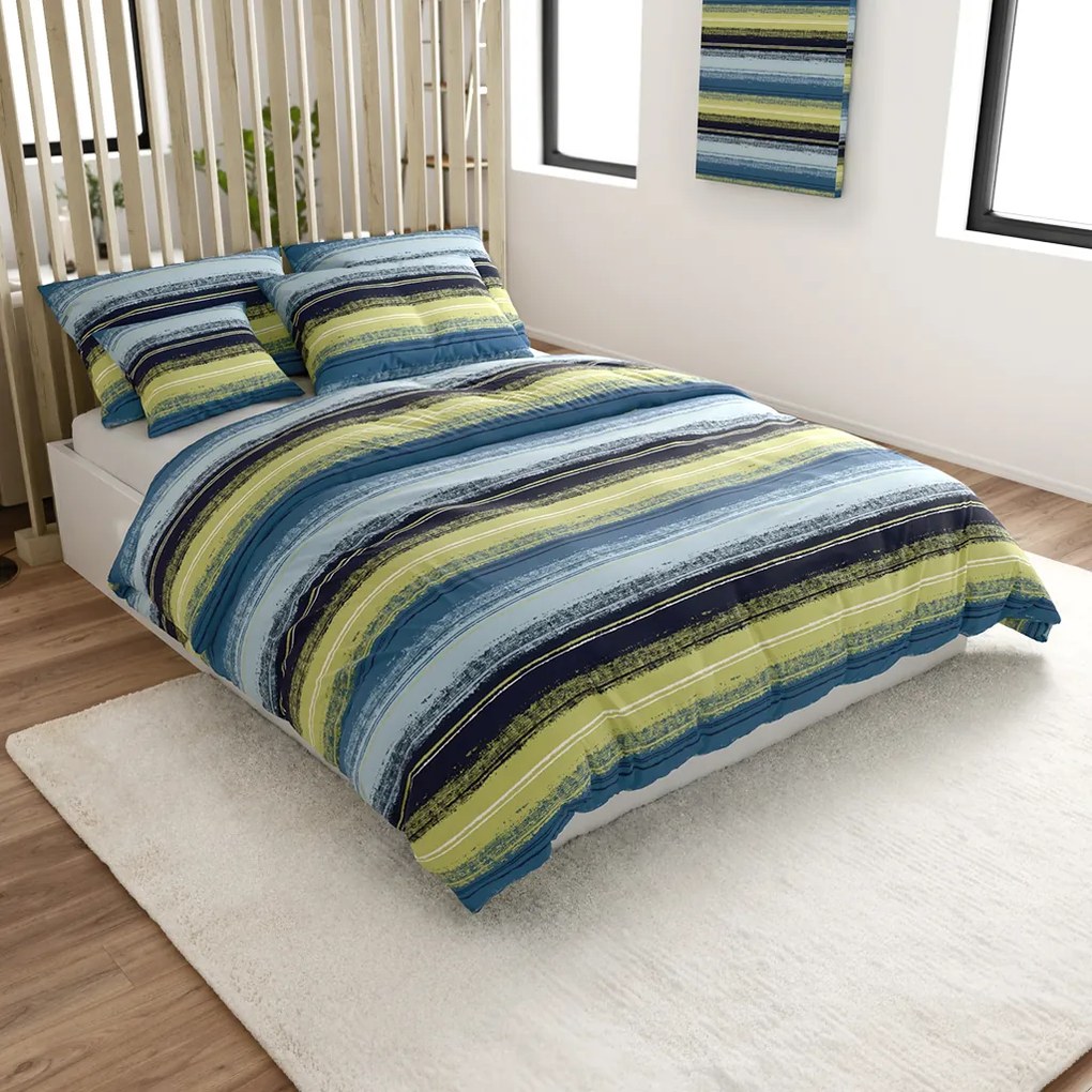 Mikroszálas ágyneműhuzat KÉK CSÍKOS kék Ágyneműhuzat mérete: 2 db 70 x 90 cm | 200 x 220 cm