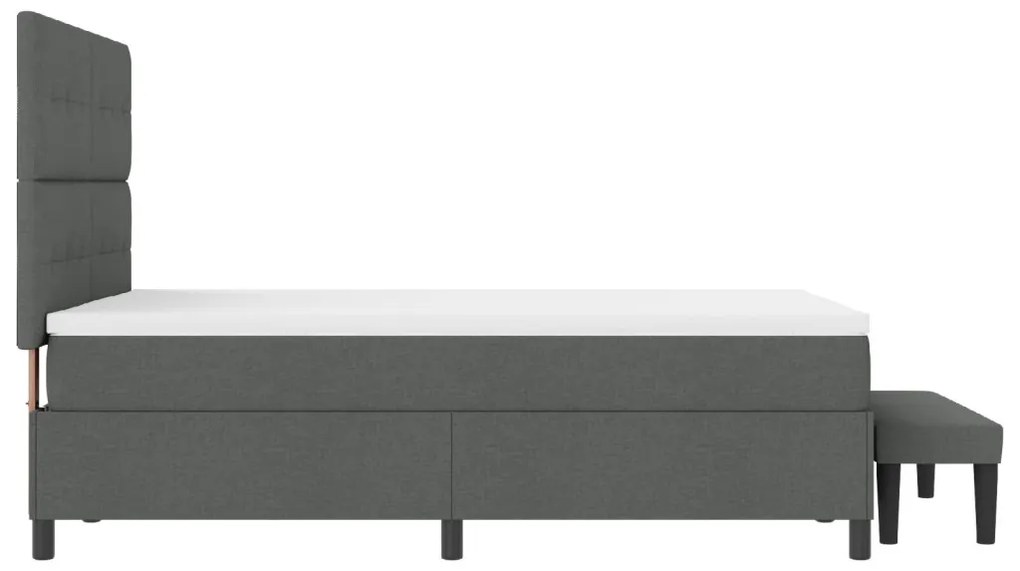 vidaXL Box Spring ágy matrac & pad sötétszürke 140x190 cm szövet
