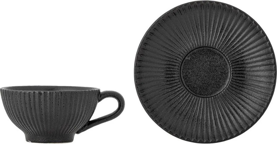 Fekete kerámia csésze cappucinóhoz 200 ml Neri – Bloomingville