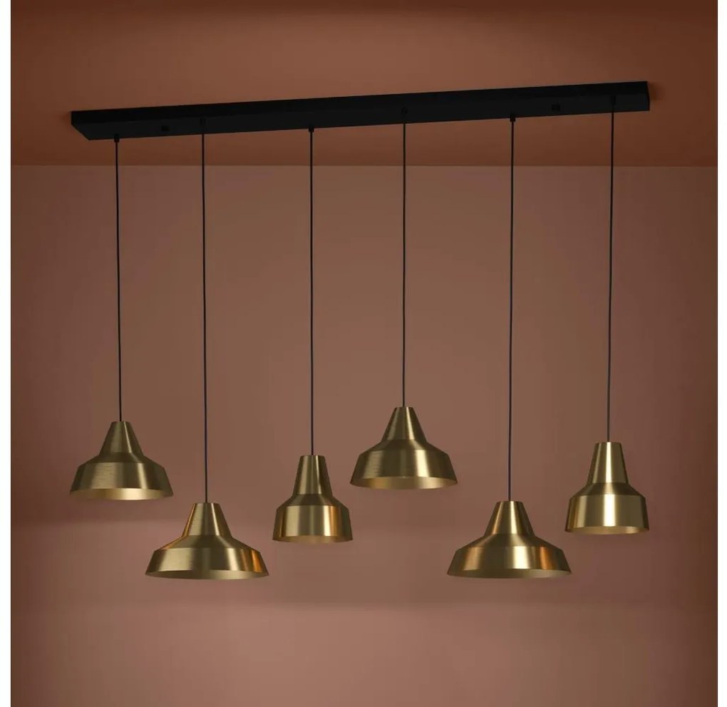 Eglo 390017 - Csillár zsinóron SAVARNA 6xE27/40W/230V arany