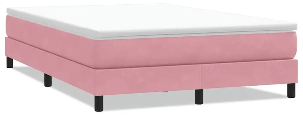 vidaXL rózsaszín bársony rugós ágy matrac nélkül 160x220 cm