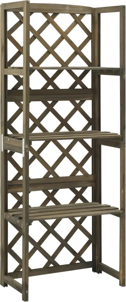 vidaXL szürke tömör fenyőfa lugasrács polcokkal 55 x 30 x 140 cm