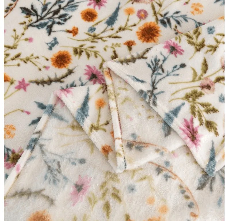 Mikroplüss pléd HERBALIS, krém színű Méret: 150 x 200 cm