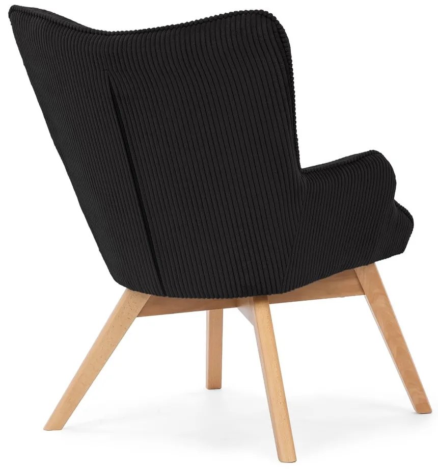 Fekete kordbársony fotel Niko – Ropez