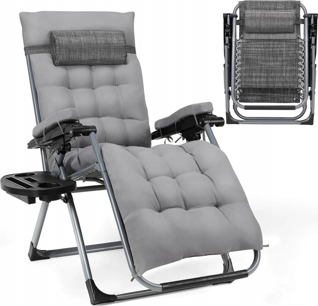 Összecsukható Kerti Napozóágy Szett 2 db XXL 160 Kg Állítható