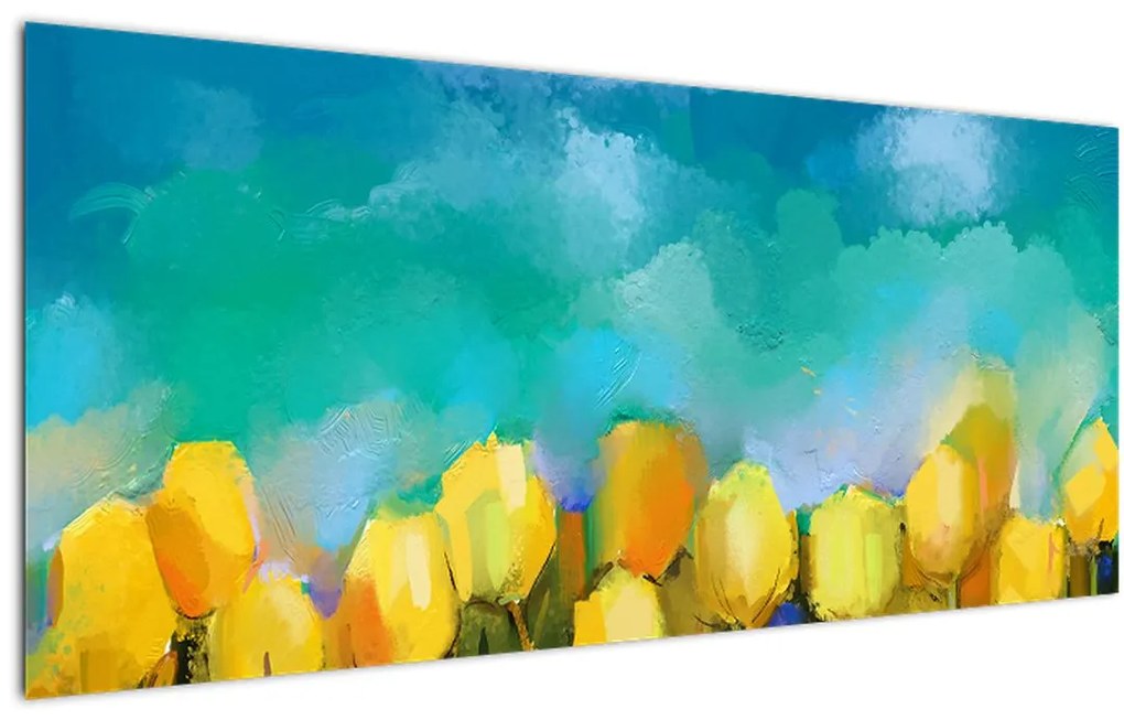 Sárga tulipán képe (120x50 cm)