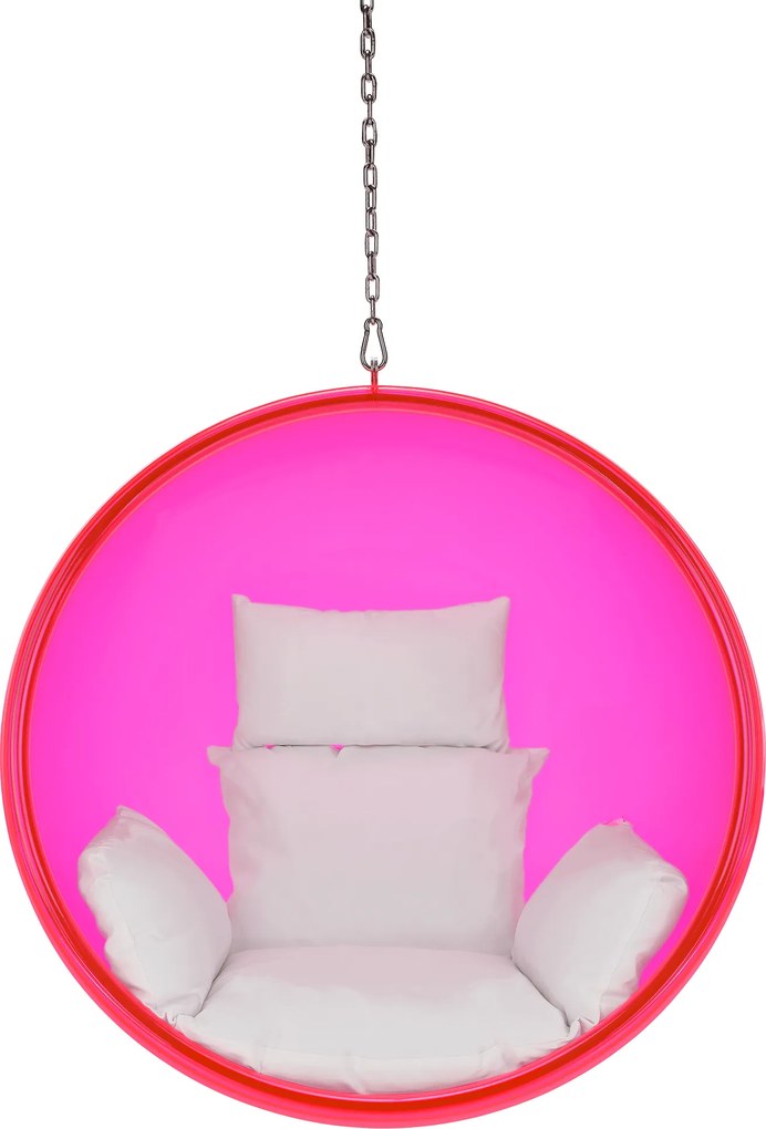 Függő fotel, rózsaszín/ezüst/fehér, BUBBLE TYP 1