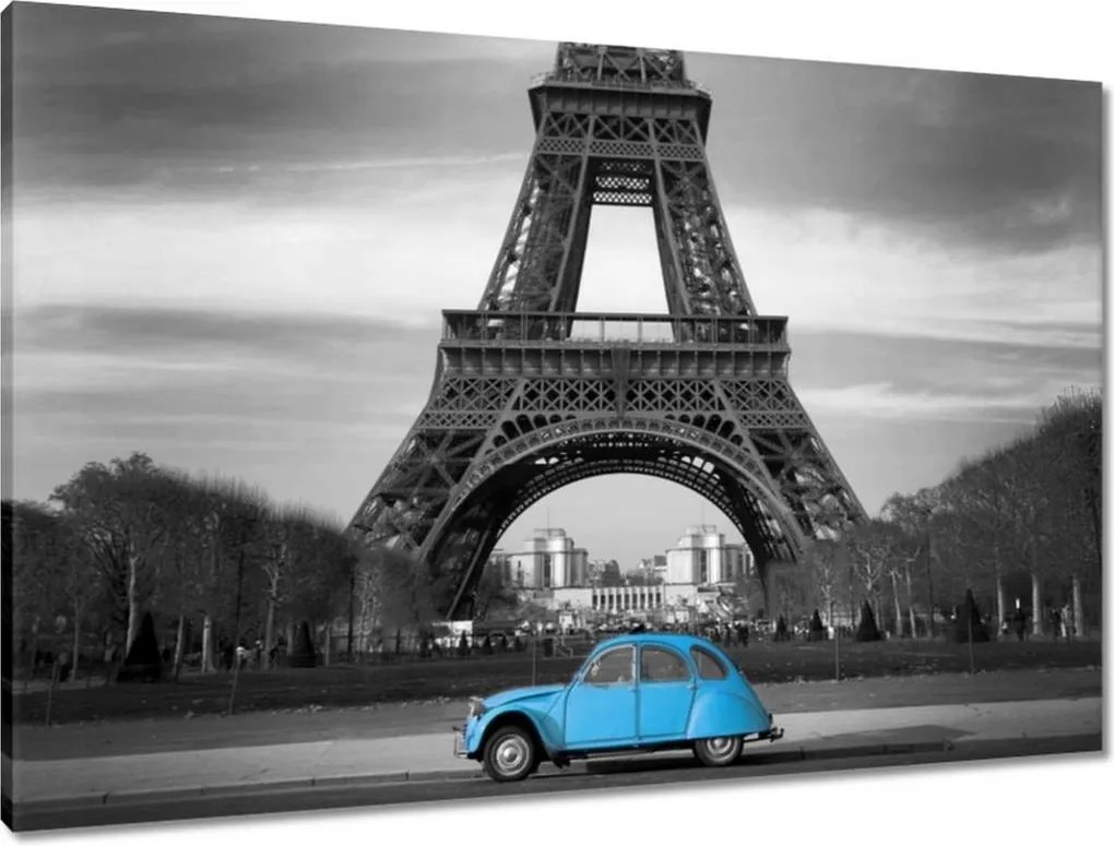 Vászonkép 90x60 Autó Eiffel-torony