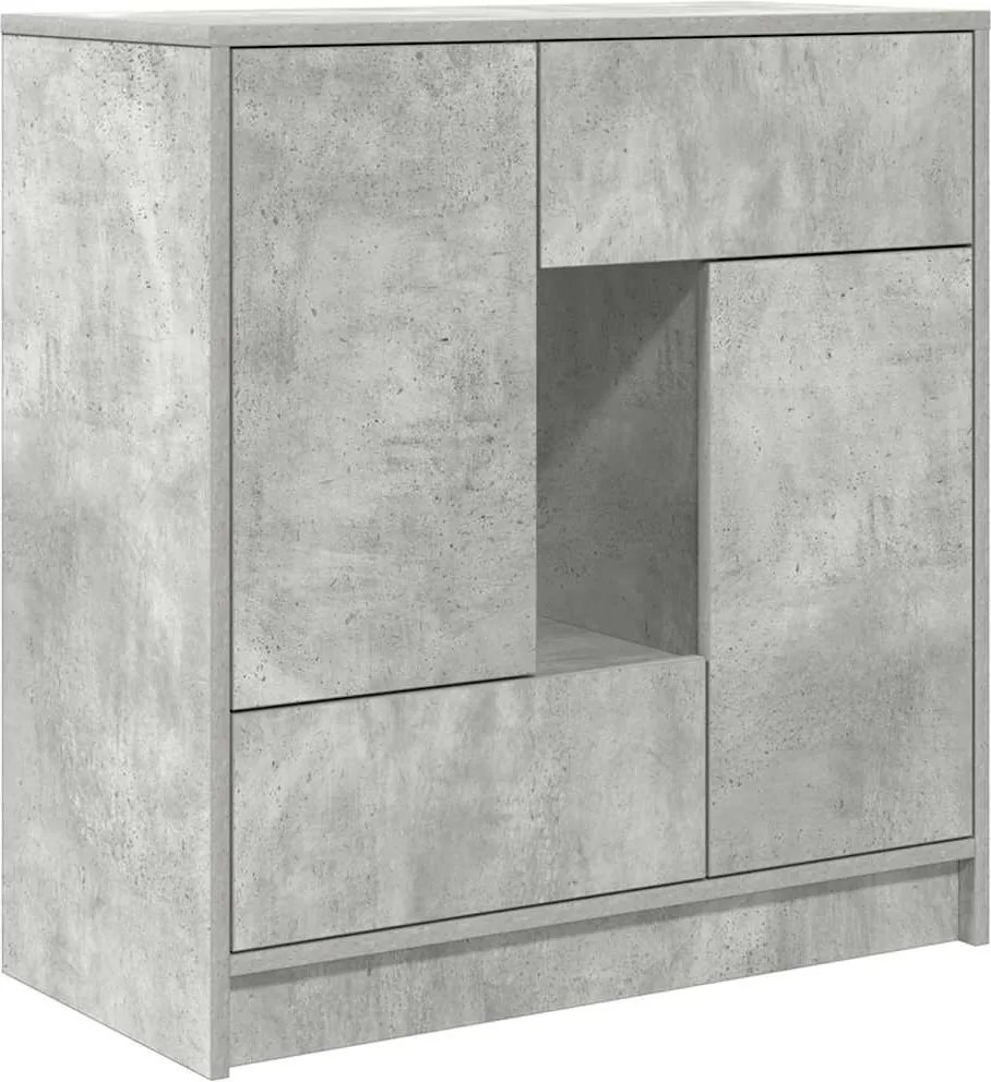 vidaXL betonszürke komód fiókokkal és ajtókkal 70,5x34x74,5 cm