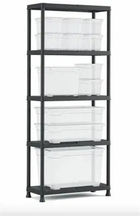 Polcrendszer, 5 polccal, 75 cm, KETER Plus Shelf (UCKPSHELF75)