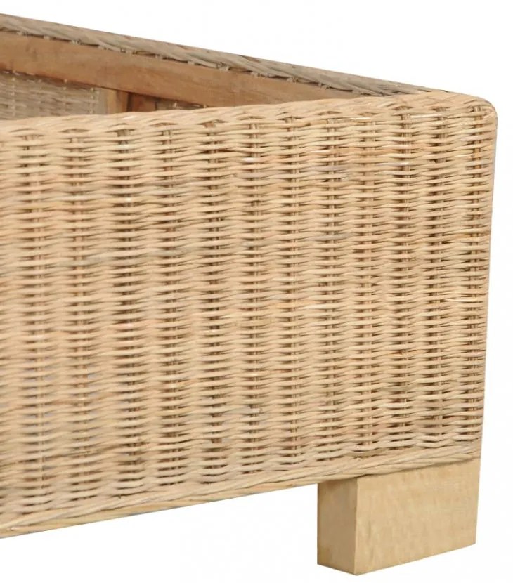 kézzel font valódi rattan ágykeret 180 x 200 cm