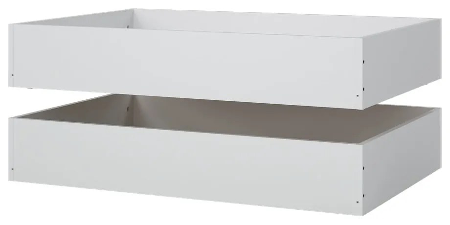 Fehér ágy alatti fiók szett 2 db-os 90x190-140x190 cm Naia – Tvilum