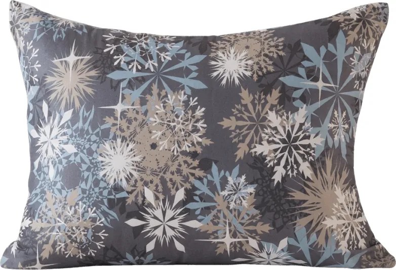SNOWFLAKE kékesszürke mikroszálas párnahuzat 70x90 cm