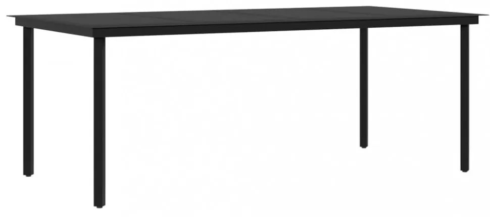 9 részes polyrattan és üveg kerti étkezőgarnitúra párnákkal