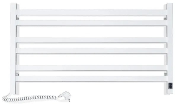 Fürdőszobai törölközőszárító radiátor AVANGARD, termosztáttal, 300W/230V, 50,6 cm, IP44, fehér, balos