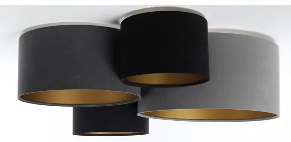 Mennyezeti lámpa SPACE 4xE27/60W/230V szürke/fekete/arany