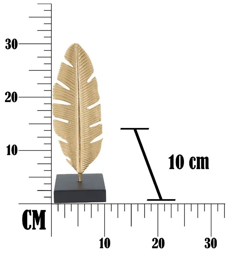 Feather aranyszínű dekorációs gyertyatartó, magasság 34 cm - Mauro Ferretti