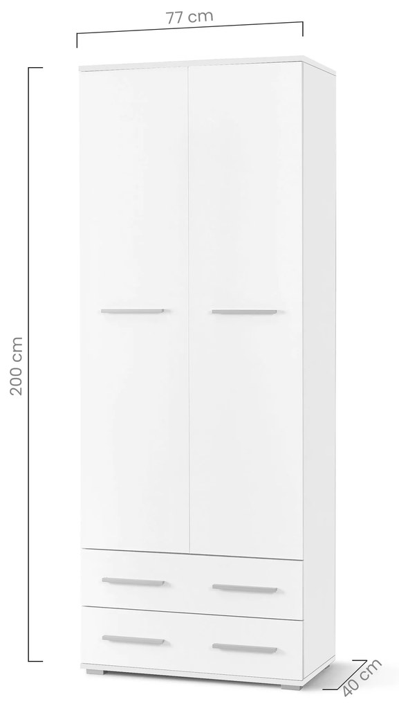 Owio fiókos könyvespolc - 77 cm - fehér