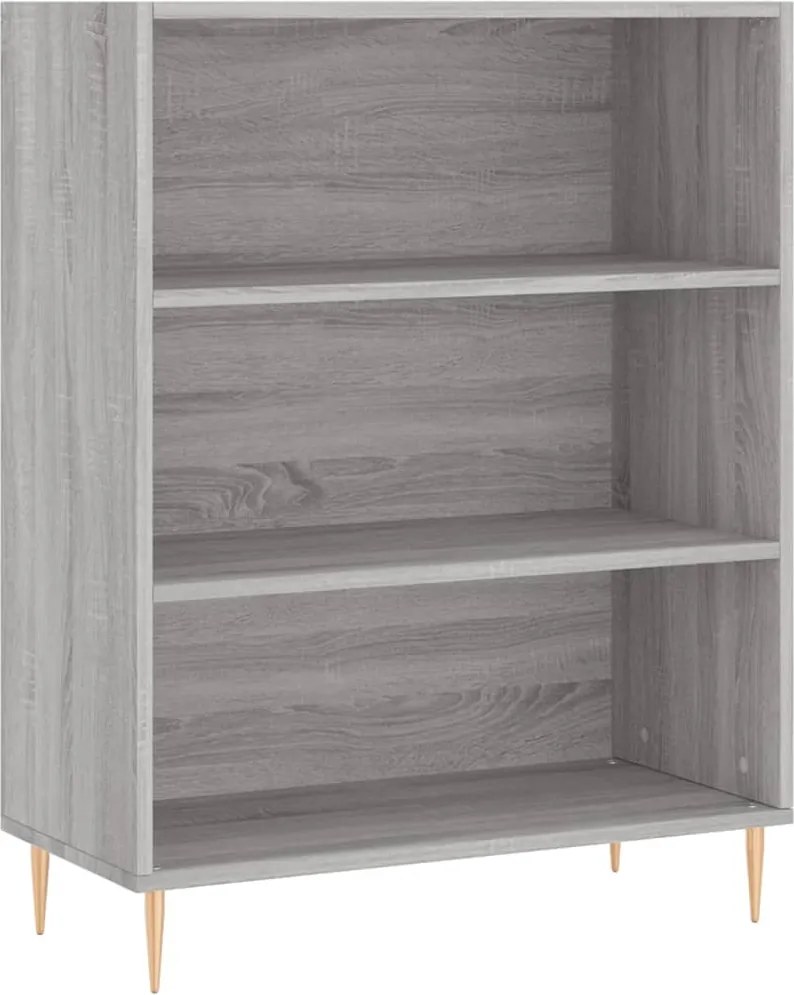 vidaXL szürke sonoma színű szerelt fa könyvespolc 69,5 x 32,5 x 90 cm