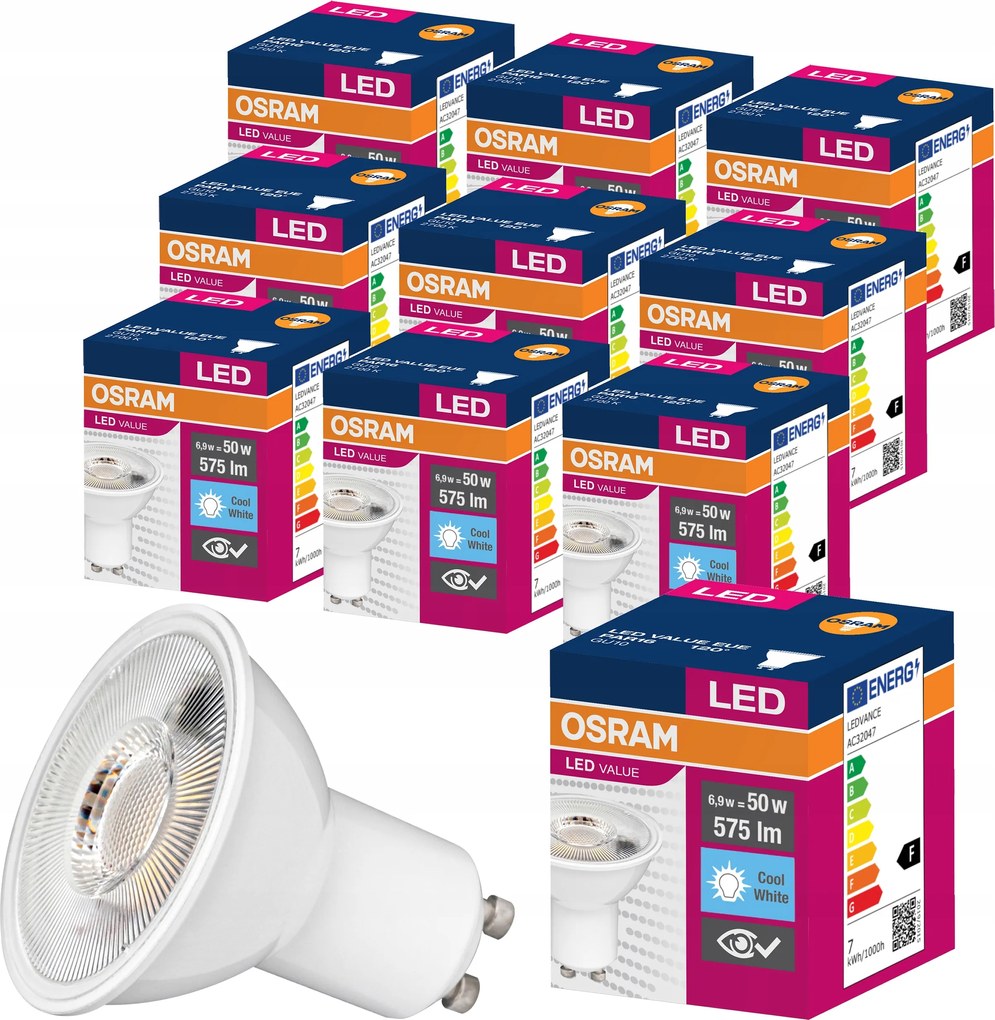 10x Led izzó GU10 6,9W 50W 575lm 4000K Osram