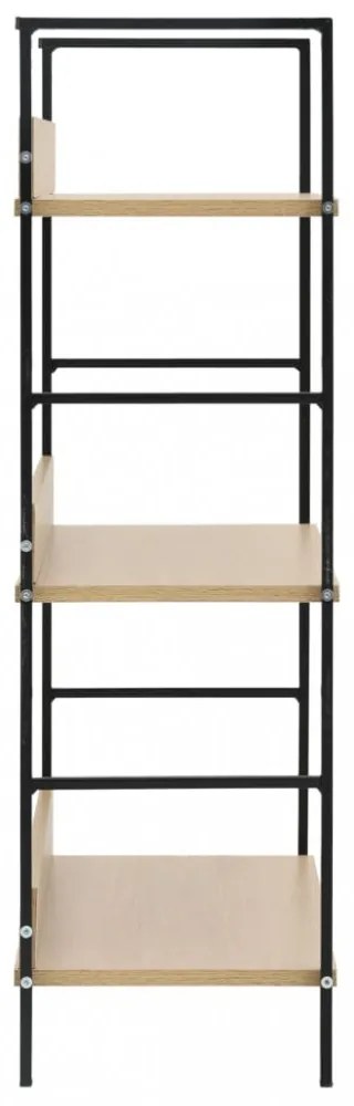 3 szintes tölgyszínű szerelt fa könyvespolc 60 x 27,6 x 90,5 cm