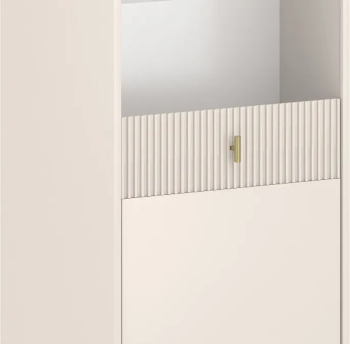 Üveges vitrin kasmír színben. MAGGIORE