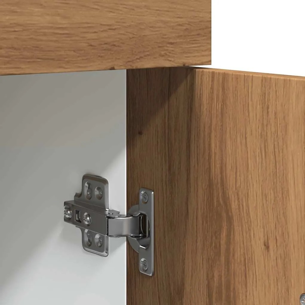 “Lyon” kézműves tölgyszínű szerelt fa fiókos alsószekrény