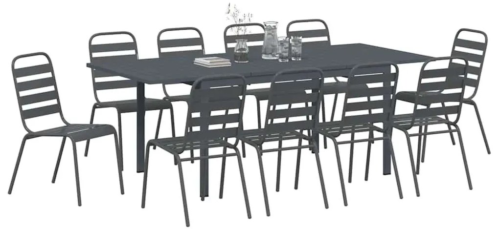 Kert étkező szett 11 pcs Antracit Acél