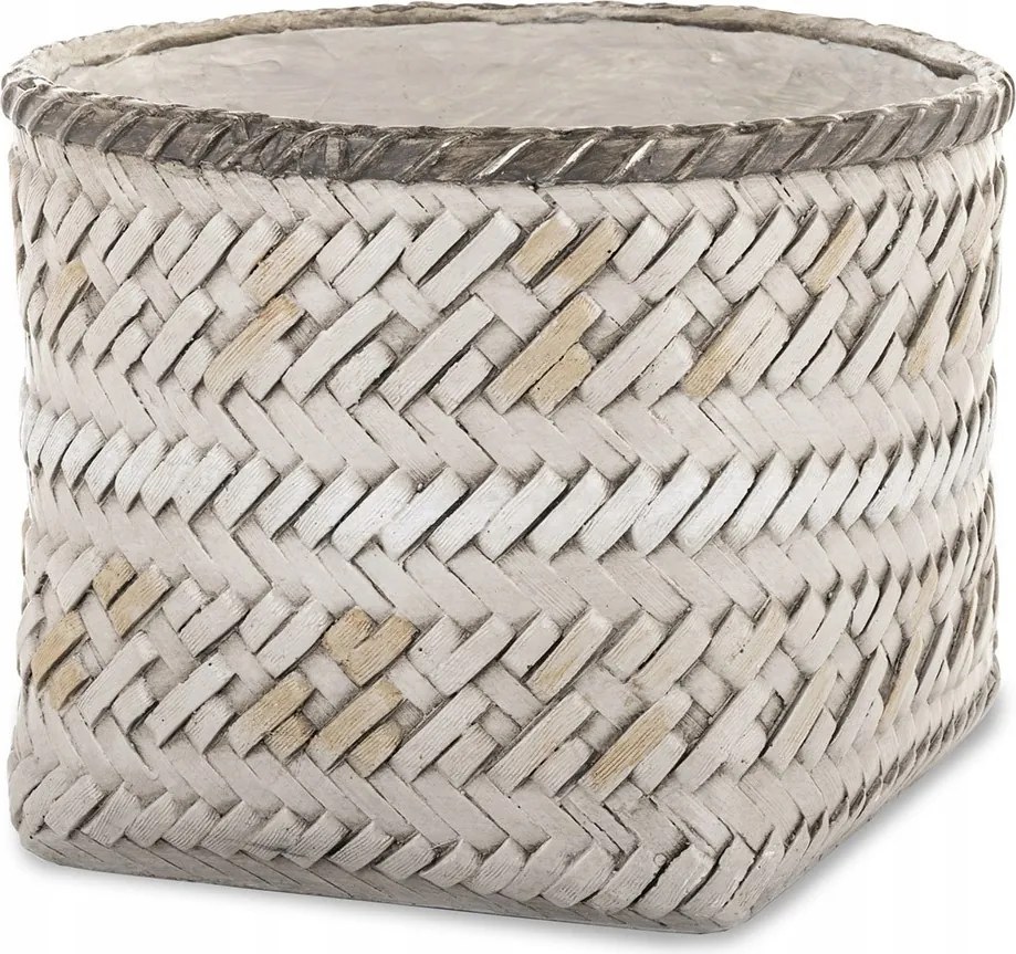 Virágtartó Fedél Szürke 23x30cm Boho Fonott 25