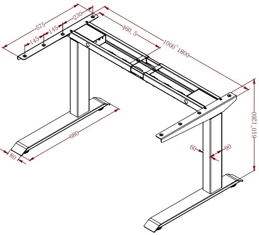 Elektromosan állítható magasságú asztal Liftor Magic, szürke