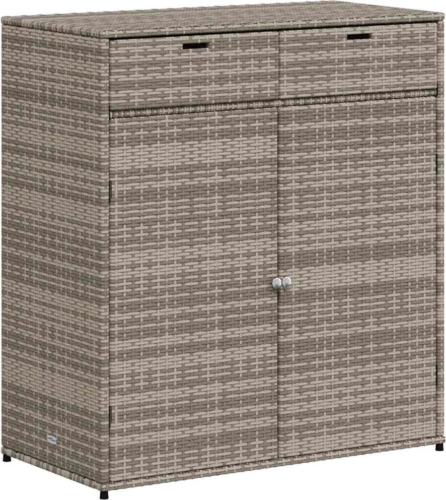 vidaXL szürke polyrattan kerti tárolószekrény 105 x 55 x 113 cm