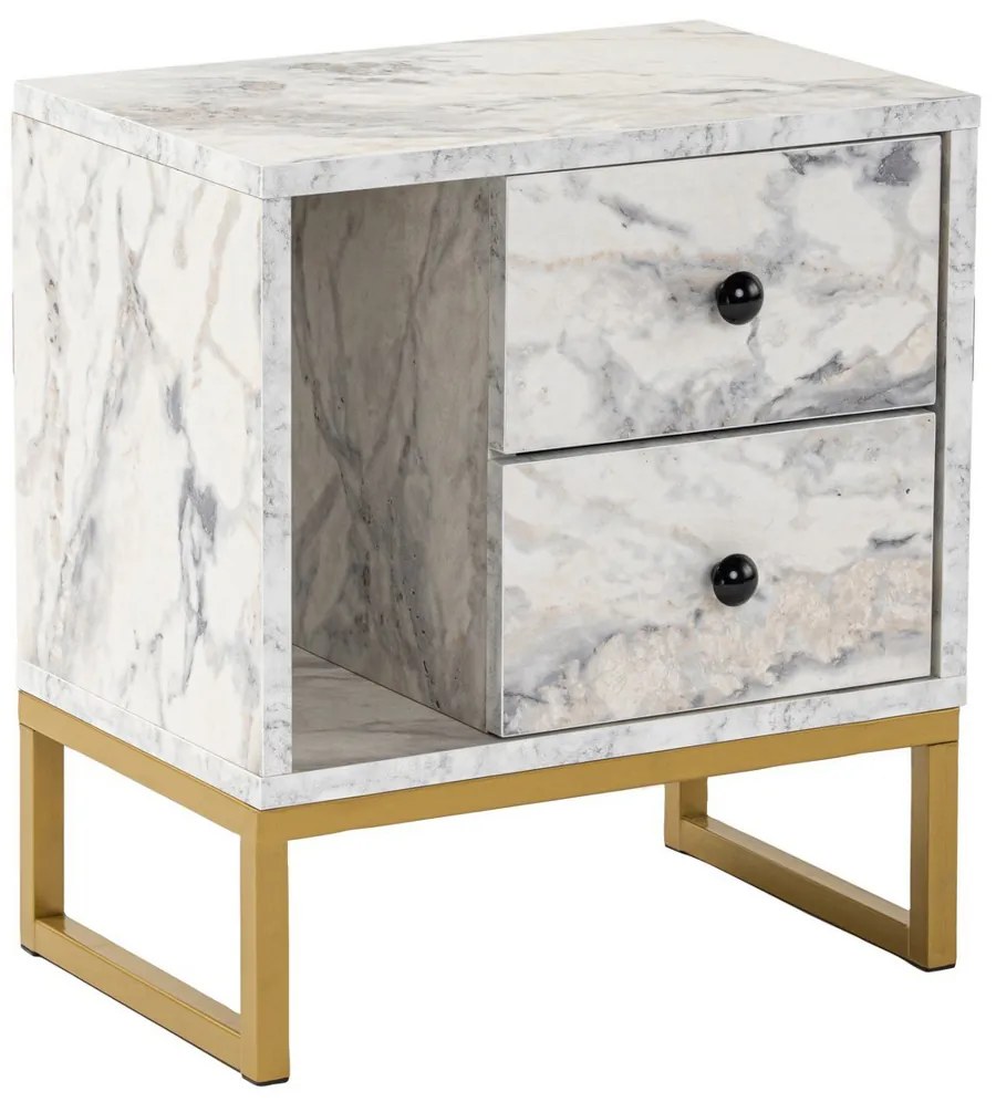 Éjjelis szekrény Glimmer Fressia Marble Gold