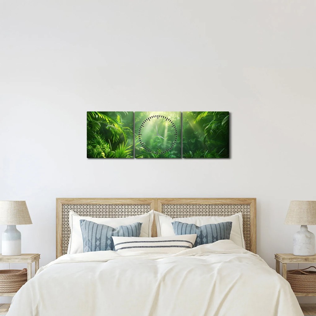 Kép - Esőerdő (órával) (90x30 cm)