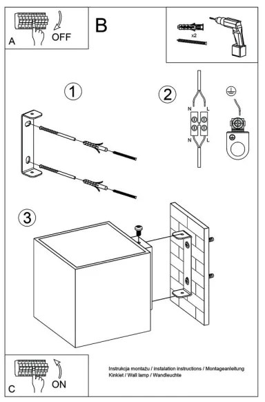 Sollux SL.0491 - Fali lámpa QUAD 1xG9/8W/230V fa