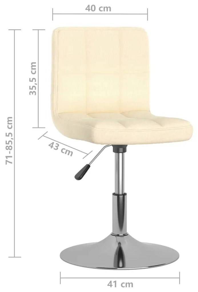 vidaXL 2 db krémszínű szövet forgó étkezőszék