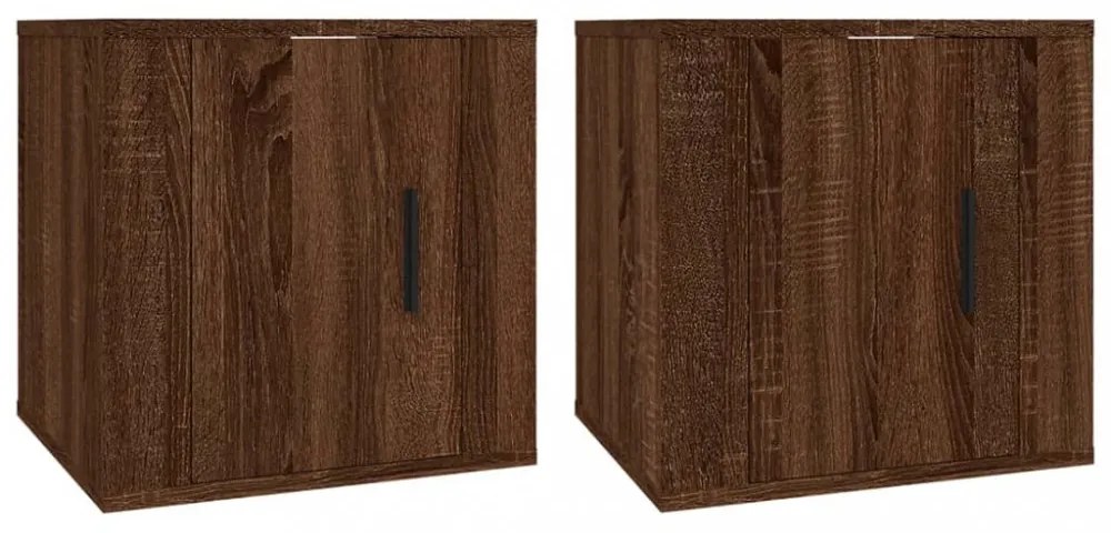 2 db barna tölgy falra szerelhető TV-szekrény 40x34,5x40 cm