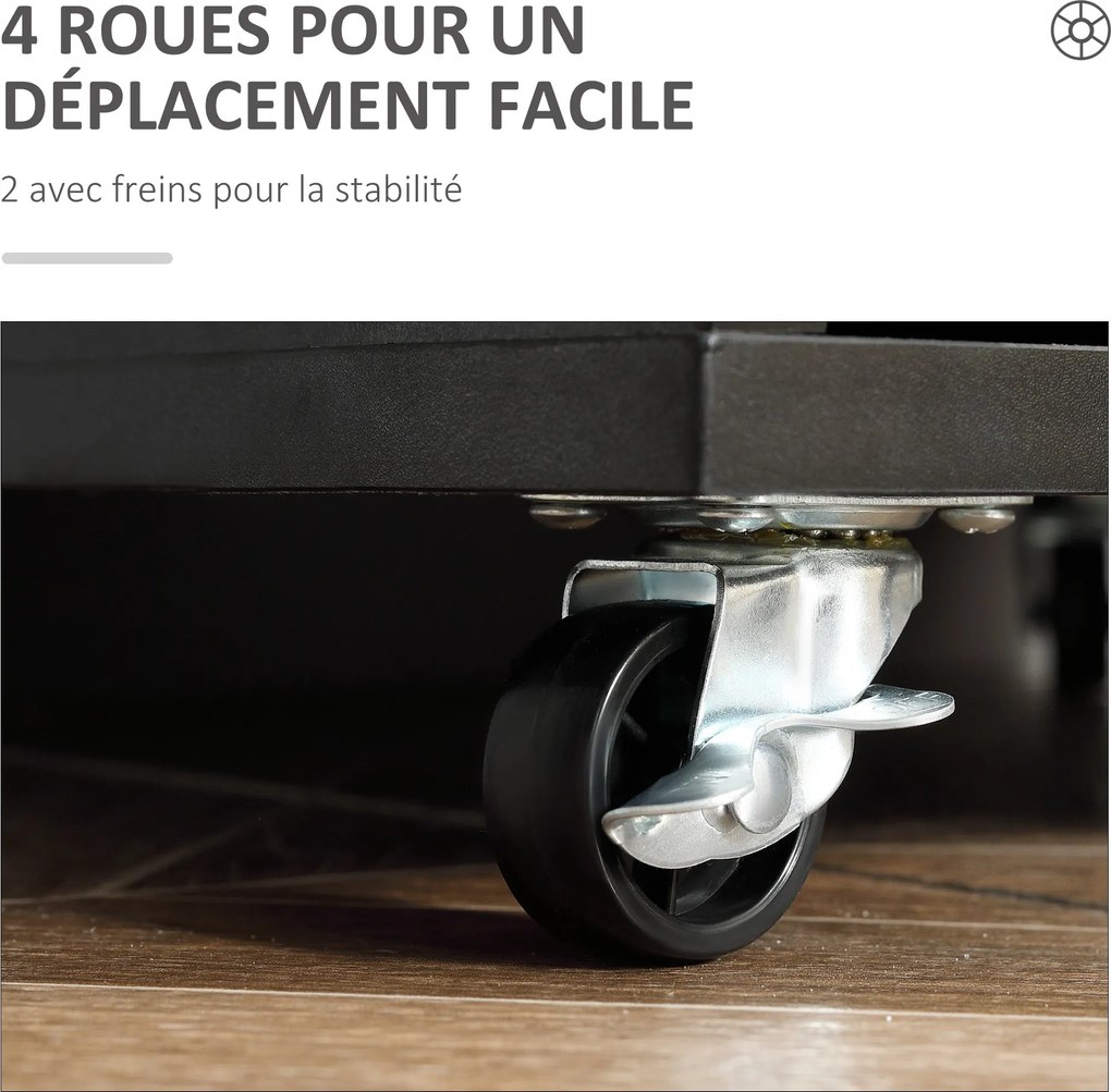 Vinsetto Mobil Irodai Szekrény, Gurulós Irodai Tároló 7 Fiókkal - dokumentumokhoz, A4 vagy levél méretű, méret: 47.5L x 39.5W x 90H cm, fekete | Aosom