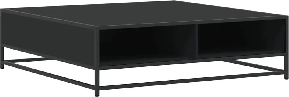 vidaXL fekete szerelt fa és fém dohányzóasztal 100 x 100 x 30 cm